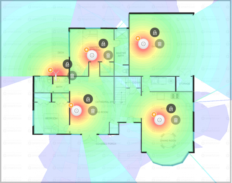 Floorplan with 2G heatmap coverage